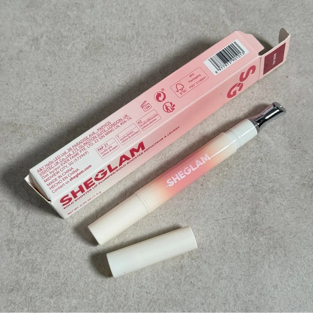 SHEGLAM Bold Booster Lip Plumper Rose Veil Gloss